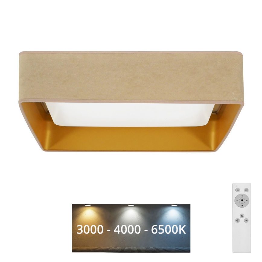 Brilagi - Iluminação de teto LED com regulação VELVET SQUARE LED/24W/230V 3000/4000/6500K + controlo remoto bege