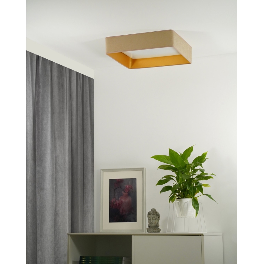 Brilagi - Iluminação de teto LED com regulação VELVET SQUARE LED/24W/230V 3000/4000/6500K + controlo remoto bege