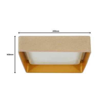 Brilagi - Iluminação de teto LED com regulação VELVET SQUARE LED/24W/230V 3000/4000/6500K + controlo remoto bege