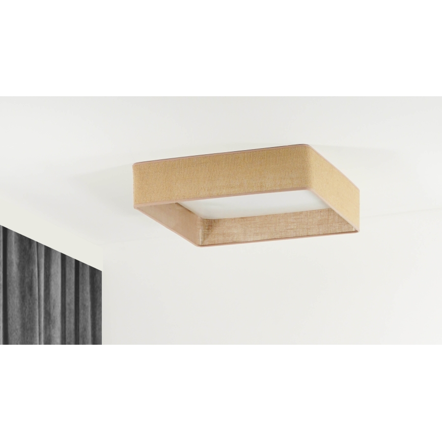 Brilagi - Iluminação de teto LED com regulação VELVET SQUARE LED/24W/230V 3000/4000/6500K + controlo remoto castanho