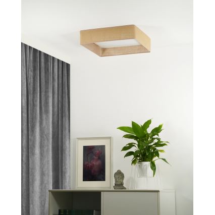 Brilagi - Iluminação de teto LED com regulação VELVET SQUARE LED/24W/230V 3000/4000/6500K + controlo remoto castanho