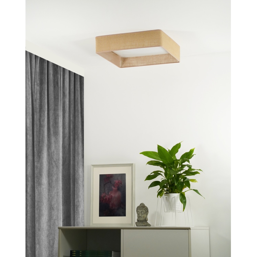 Brilagi - Iluminação de teto LED com regulação VELVET SQUARE LED/24W/230V 3000/4000/6500K + controlo remoto castanho