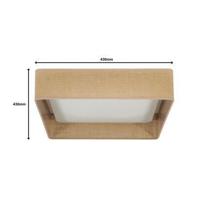 Brilagi - Iluminação de teto LED com regulação VELVET SQUARE LED/24W/230V 3000/4000/6500K + controlo remoto castanho