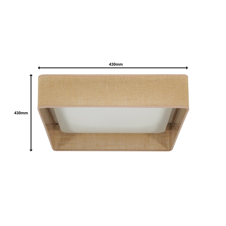 Brilagi - Iluminação de teto LED com regulação VELVET SQUARE LED/24W/230V 3000/4000/6500K + controlo remoto castanho