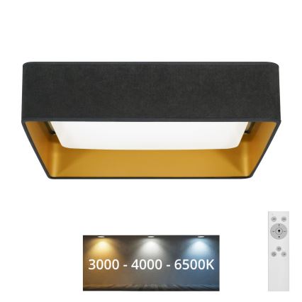 Brilagi - Iluminação de teto LED com regulação VELVET SQUARE LED/24W/230V 3000/4000/6500K + controlo remoto cinzento