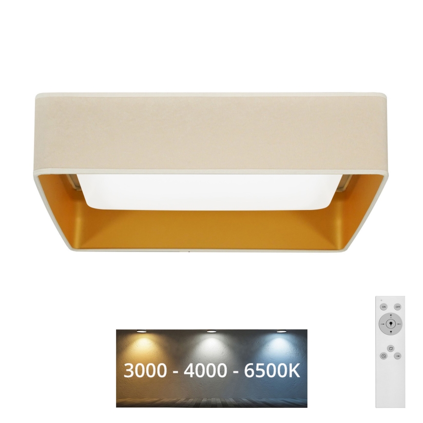 Brilagi - Iluminação de teto LED com regulação VELVET SQUARE LED/24W/230V 3000/4000/6500K + controlo remoto creme