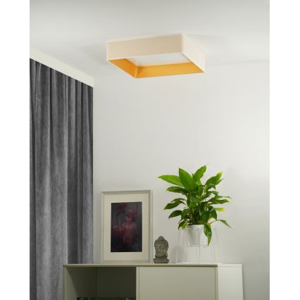 Brilagi - Iluminação de teto LED com regulação VELVET SQUARE LED/24W/230V 3000/4000/6500K + controlo remoto creme