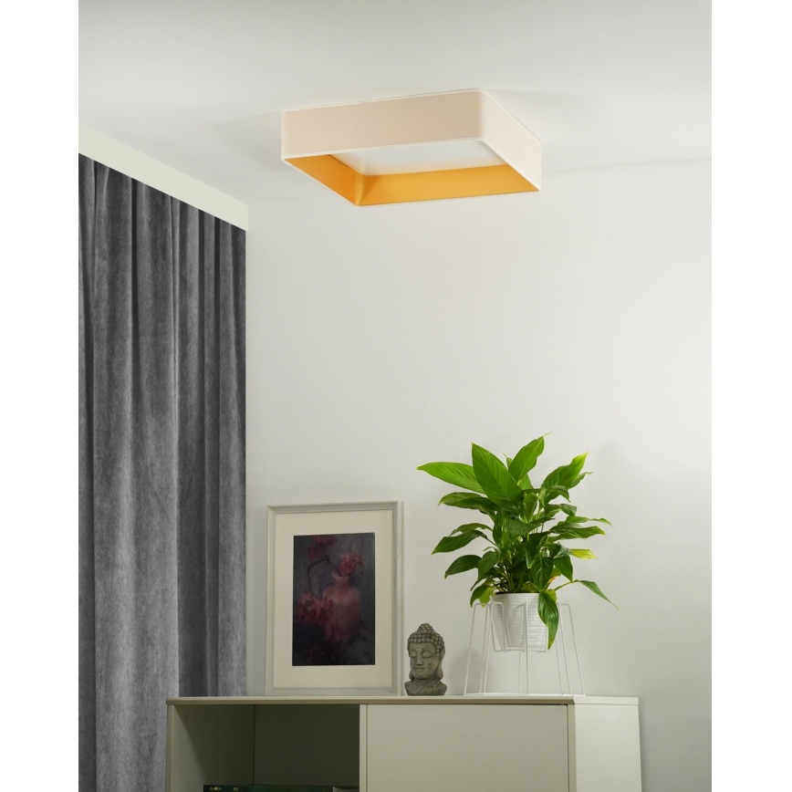 Brilagi - Iluminação de teto LED com regulação VELVET SQUARE LED/24W/230V 3000/4000/6500K + controlo remoto creme