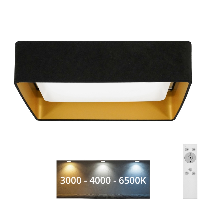 Brilagi - Iluminação de teto LED com regulação VELVET SQUARE LED/24W/230V 3000/4000/6500K + controlo remoto preto