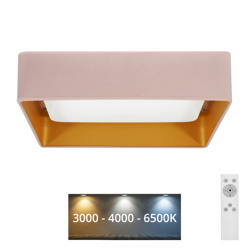 Brilagi - Iluminação de teto LED com regulação VELVET SQUARE LED/24W/230V 3000/4000/6500K + controlo remoto rosa