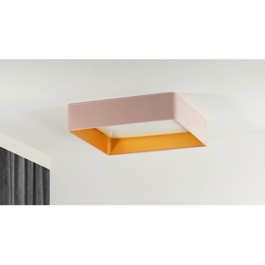Brilagi - Iluminação de teto LED com regulação VELVET SQUARE LED/24W/230V 3000/4000/6500K + controlo remoto rosa