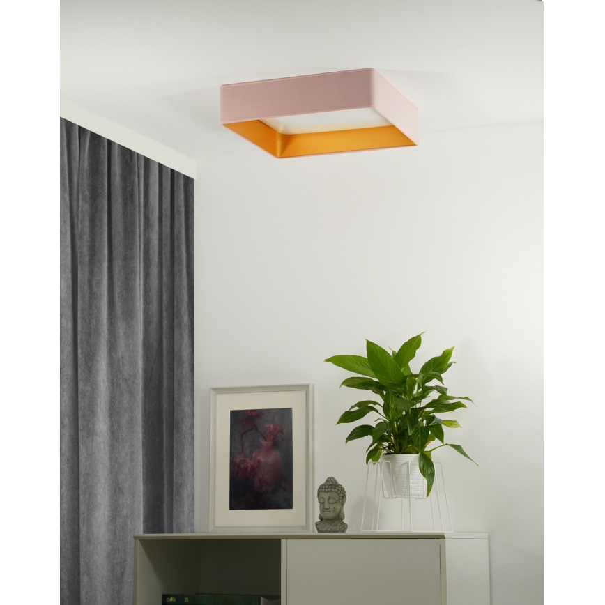 Brilagi - Iluminação de teto LED com regulação VELVET SQUARE LED/24W/230V 3000/4000/6500K + controlo remoto rosa