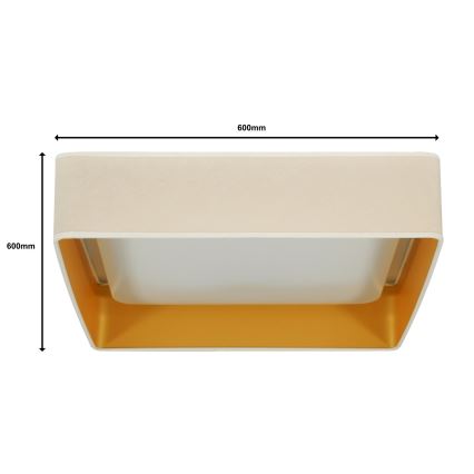 Brilagi - Iluminação de teto LED com regulação VELVET SQUARE SMART LED/36W/230V 2700-6500K Wi-Fi Tuya + comando creme