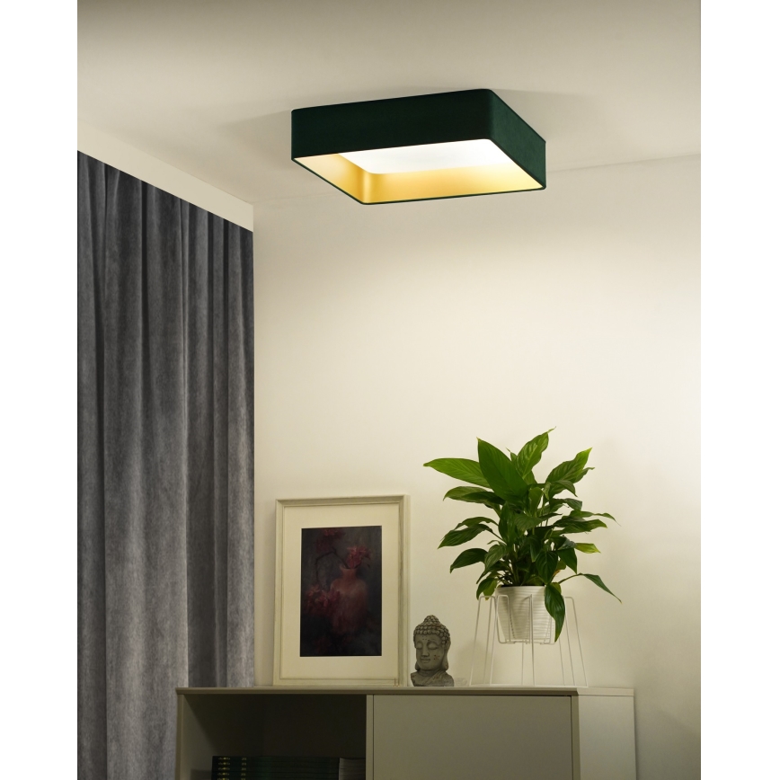 Brilagi - Iluminação de teto LED com regulação VELVET SQUARE SMART LED/36W/230V 2700-6500K Wi-Fi Tuya + controlo remoto verde