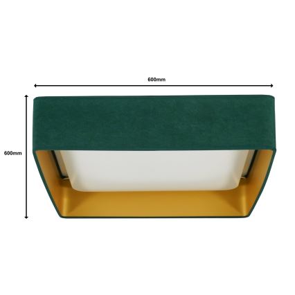 Brilagi - Iluminação de teto LED com regulação VELVET SQUARE SMART LED/36W/230V 2700-6500K Wi-Fi Tuya + controlo remoto verde
