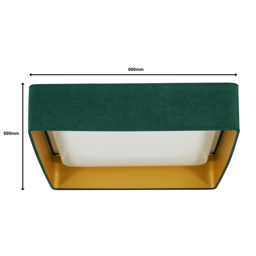 Brilagi - Iluminação de teto LED com regulação VELVET SQUARE SMART LED/36W/230V 2700-6500K Wi-Fi Tuya + controlo remoto verde