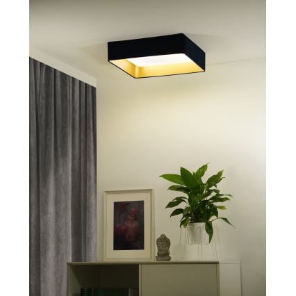 Brilagi - Iluminação de teto LED com regulação VELVET SQUARE SMART LED/36W/230V 2700-6500K Wi-Fi Tuya + controlo remoto azul escuro