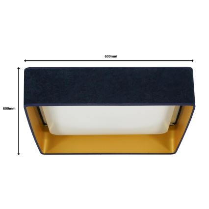 Brilagi - Iluminação de teto LED com regulação VELVET SQUARE SMART LED/36W/230V 2700-6500K Wi-Fi Tuya + controlo remoto azul escuro