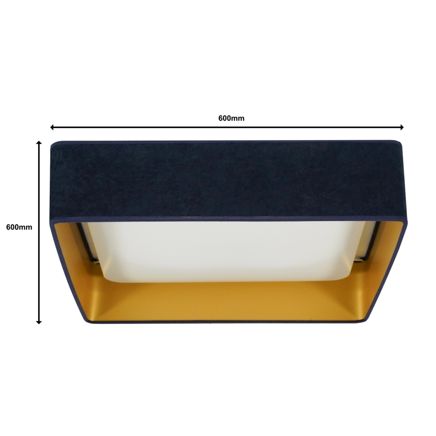 Brilagi - Iluminação de teto LED com regulação VELVET SQUARE SMART LED/36W/230V 2700-6500K Wi-Fi Tuya + controlo remoto azul escuro