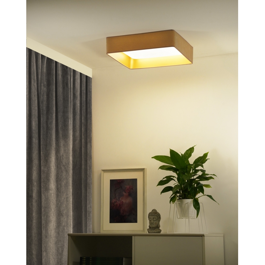 Brilagi - Iluminação de teto LED com regulação VELVET SQUARE SMART LED/36W/230V 2700-6500K Wi-Fi Tuya + controlo remoto bege
