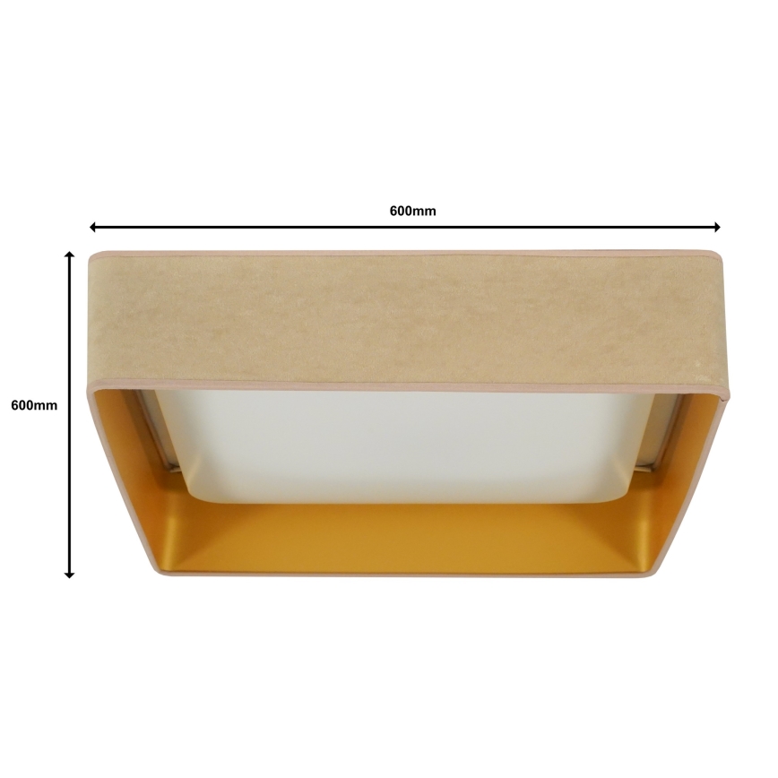 Brilagi - Iluminação de teto LED com regulação VELVET SQUARE SMART LED/36W/230V 2700-6500K Wi-Fi Tuya + controlo remoto bege