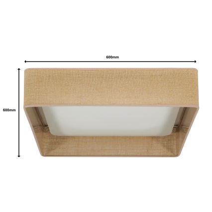 Brilagi - Iluminação de teto LED com regulação VELVET SQUARE SMART LED/36W/230V 2700-6500K Wi-Fi Tuya + controlo remoto castanho