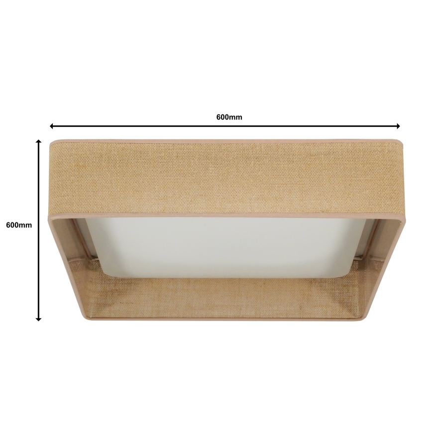Brilagi - Iluminação de teto LED com regulação VELVET SQUARE SMART LED/36W/230V 2700-6500K Wi-Fi Tuya + controlo remoto castanho