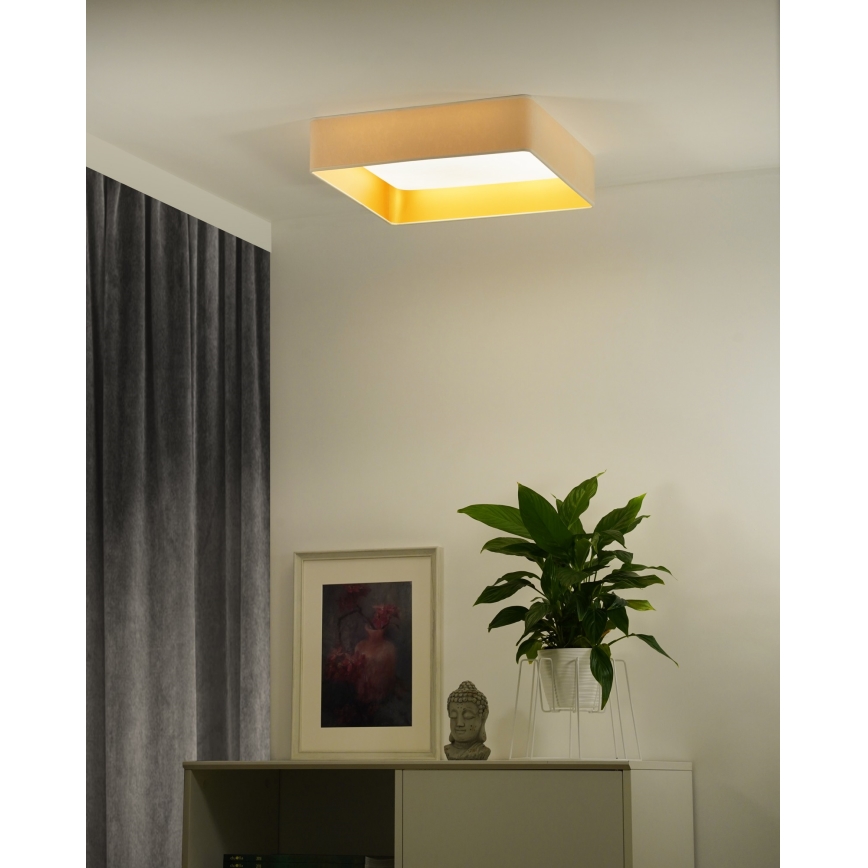Brilagi - Iluminação de teto LED com regulação VELVET SQUARE SMART LED/36W/230V 2700-6500K Wi-Fi Tuya + controlo remoto creme