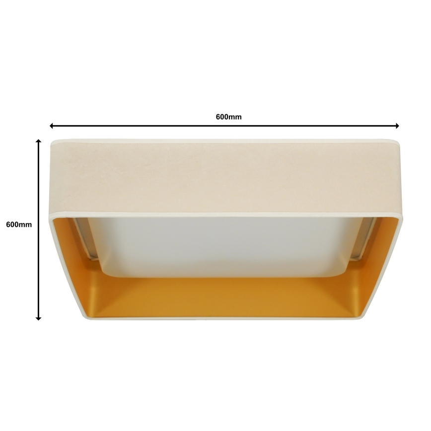 Brilagi - Iluminação de teto LED com regulação VELVET SQUARE SMART LED/36W/230V 2700-6500K Wi-Fi Tuya + controlo remoto creme