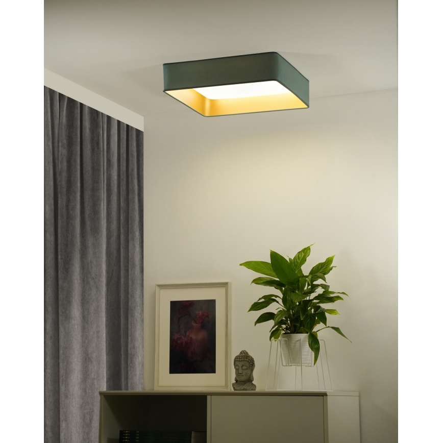 Brilagi - Iluminação de teto LED com regulação VELVET SQUARE SMART LED/36W/230V 2700-6500K Wi-Fi Tuya + controlo remoto menta