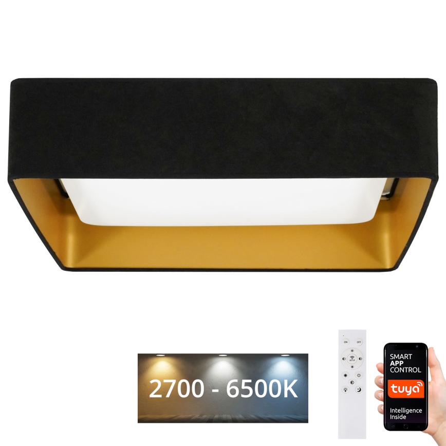 Brilagi - Iluminação de teto LED com regulação VELVET SQUARE SMART LED/36W/230V 2700-6500K Wi-Fi Tuya + controlo remoto preto