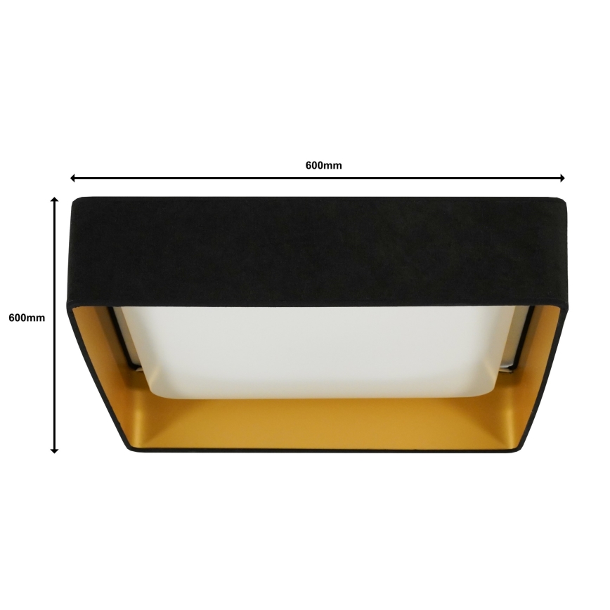 Brilagi - Iluminação de teto LED com regulação VELVET SQUARE SMART LED/36W/230V 2700-6500K Wi-Fi Tuya + controlo remoto preto