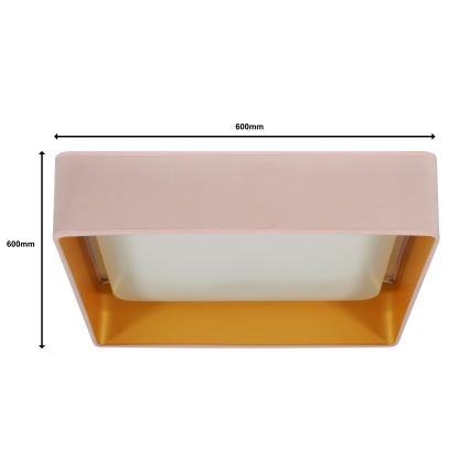 Brilagi - Iluminação de teto LED com regulação VELVET SQUARE SMART LED/36W/230V 2700-6500K Wi-Fi Tuya + controlo remoto rosa
