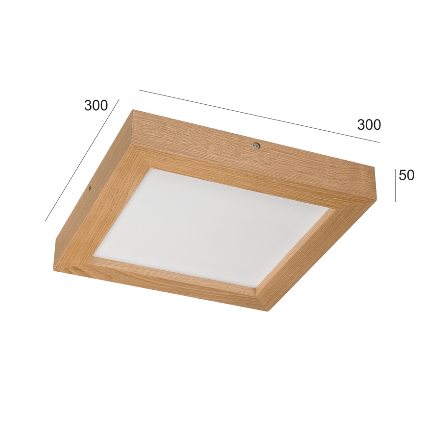Brilagi - Iluminação de teto para casa de banho LED com regulação WOODY FRAME LED/24W/230V carvalho 30x30 cm 3000-6000K IP44 + comando