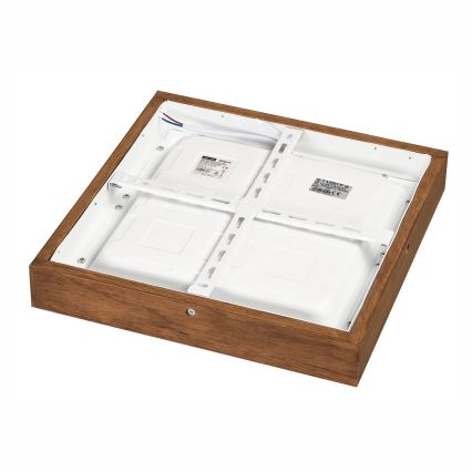 Brilagi - Iluminação de teto para casa de banho LED com regulação WOODY FRAME LED/24W/230V carvalho cereja 30x30 cm 3000-6000K IP44 + comando