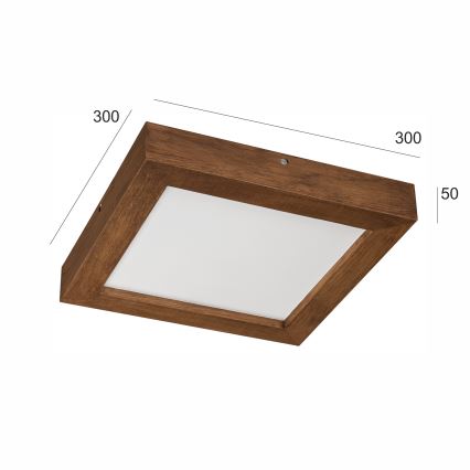 Brilagi - Iluminação de teto para casa de banho LED com regulação WOODY FRAME LED/24W/230V carvalho cereja 30x30 cm 3000-6000K IP44 + comando