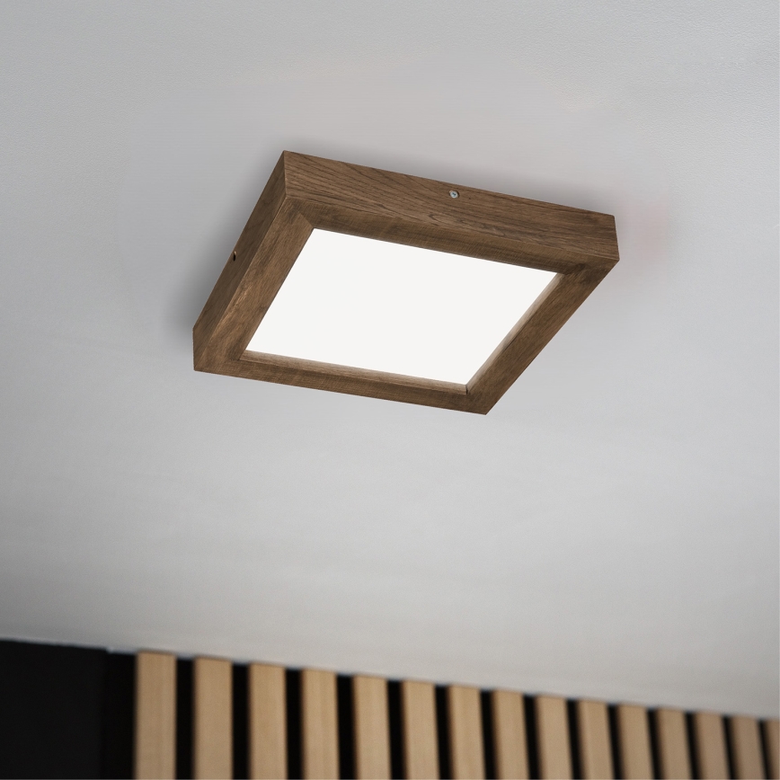 Brilagi - Iluminação de teto para casa de banho LED com regulação WOODY FRAME LED/24W/230V carvalho 30x30 cm 3000-6000K IP44 + comando