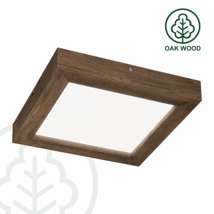 Brilagi - Iluminação de teto para casa de banho LED com regulação WOODY FRAME LED/24W/230V carvalho 30x30 cm 3000-6000K IP44 + comando