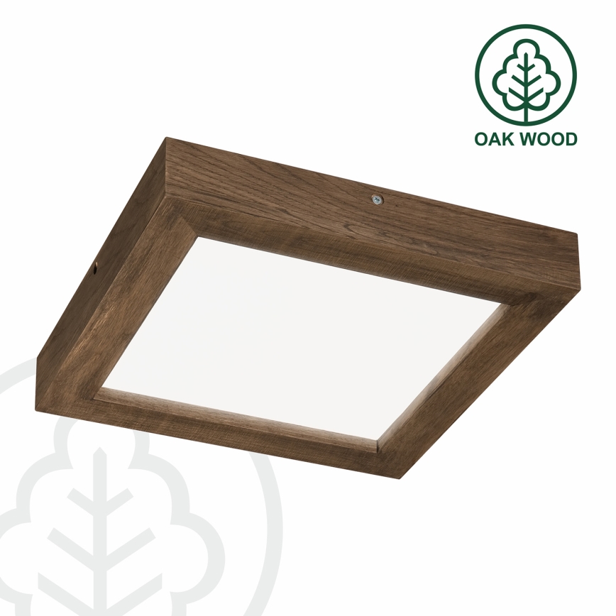 Brilagi - Iluminação de teto para casa de banho LED com regulação WOODY FRAME LED/24W/230V carvalho 30x30 cm 3000-6000K IP44 + comando