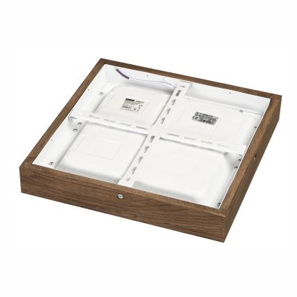 Brilagi - Iluminação de teto para casa de banho LED com regulação WOODY FRAME LED/24W/230V carvalho 30x30 cm 3000-6000K IP44 + comando