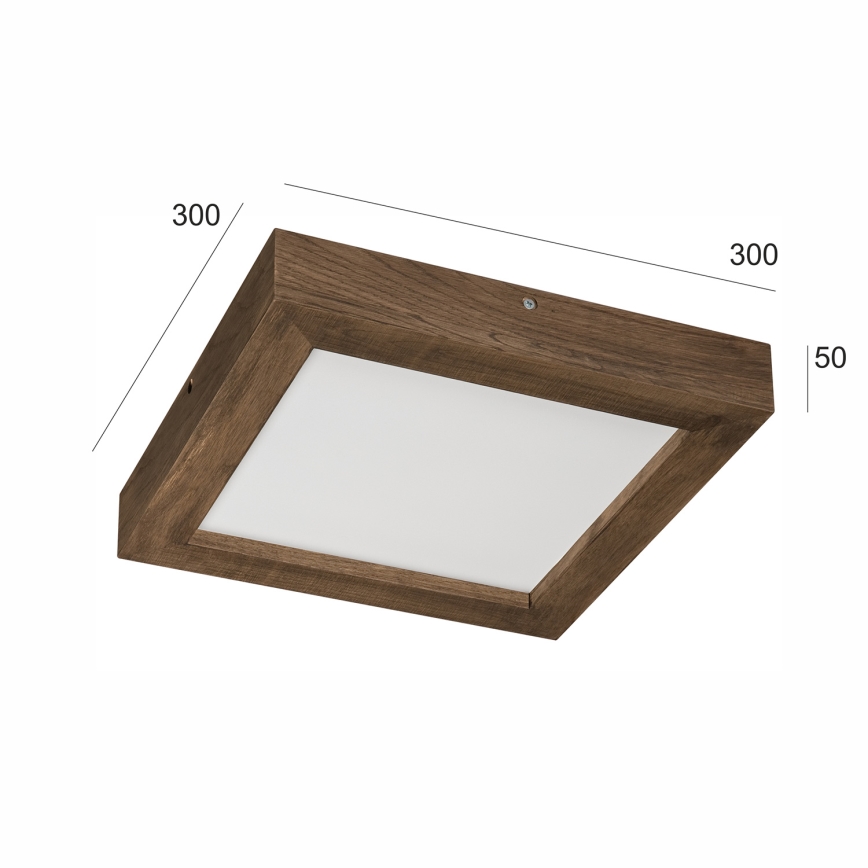 Brilagi - Iluminação de teto para casa de banho LED com regulação WOODY FRAME LED/24W/230V carvalho 30x30 cm 3000-6000K IP44 + comando