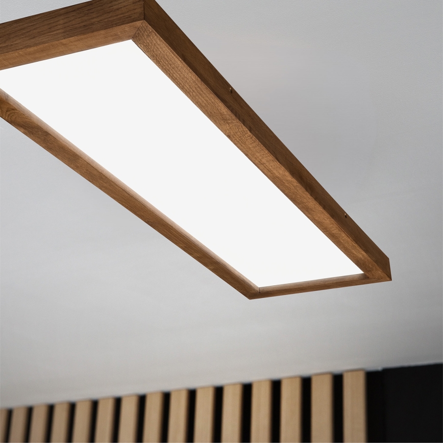 Brilagi - Iluminação de teto para casa de banho LED com regulação WOODY FRAME LED/50W/230V carvalho cereja 120x30 cm 3000-6000K IP44 + comando