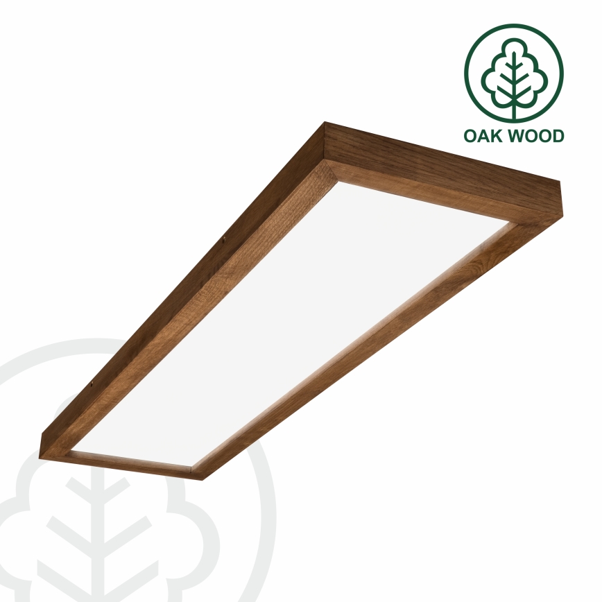 Brilagi - Iluminação de teto para casa de banho LED com regulação WOODY FRAME LED/50W/230V carvalho cereja 120x30 cm 3000-6000K IP44 + comando