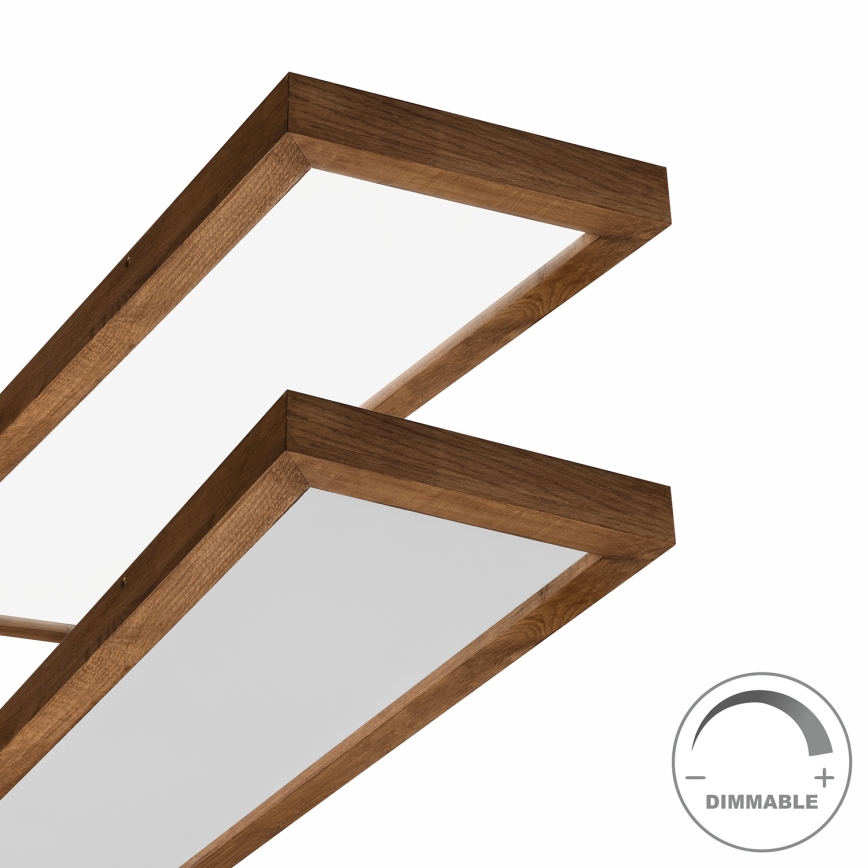 Brilagi - Iluminação de teto para casa de banho LED com regulação WOODY FRAME LED/50W/230V carvalho cereja 120x30 cm 3000-6000K IP44 + comando