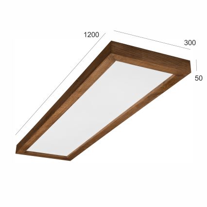 Brilagi - Iluminação de teto para casa de banho LED com regulação WOODY FRAME LED/50W/230V carvalho cereja 120x30 cm 3000-6000K IP44 + comando