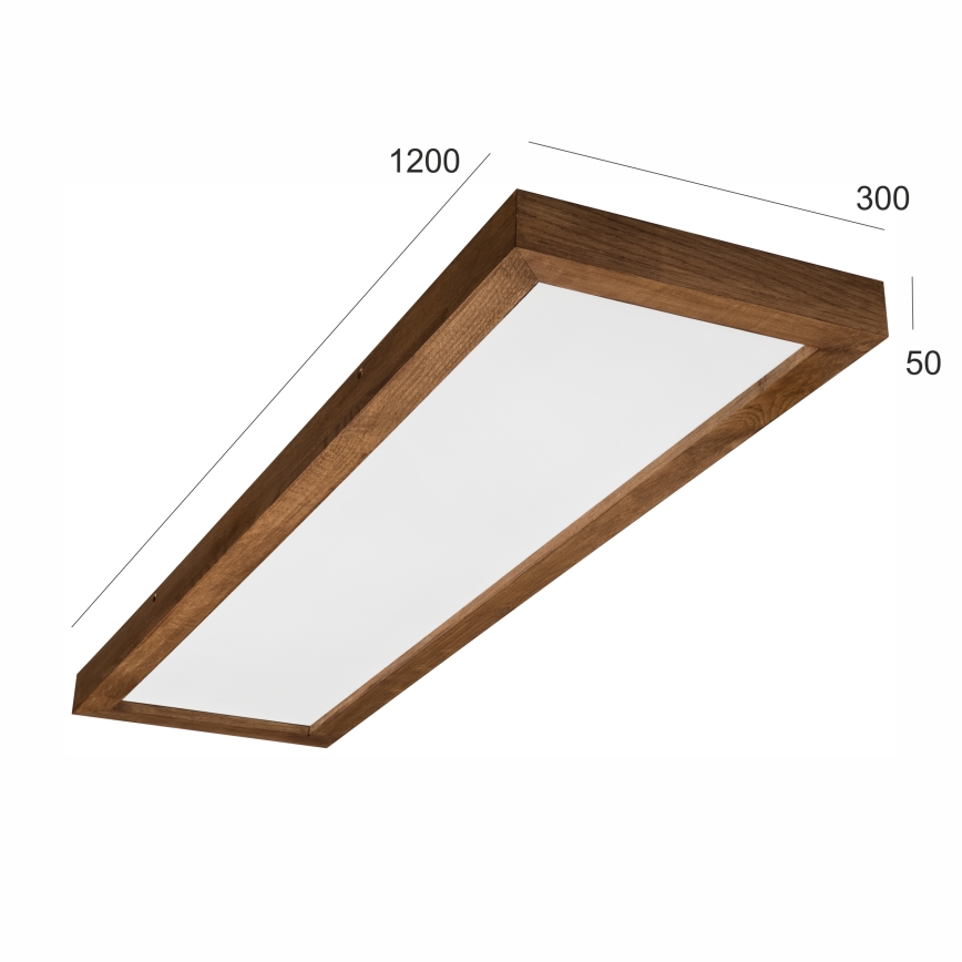 Brilagi - Iluminação de teto para casa de banho LED com regulação WOODY FRAME LED/50W/230V carvalho cereja 120x30 cm 3000-6000K IP44 + comando