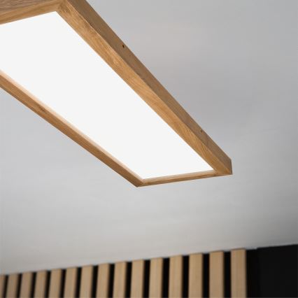 Brilagi - Iluminação de teto para casa de banho LED com regulação WOODY FRAME LED/50W/230V carvalho 120x30 cm 3000-6000K IP44 + comando