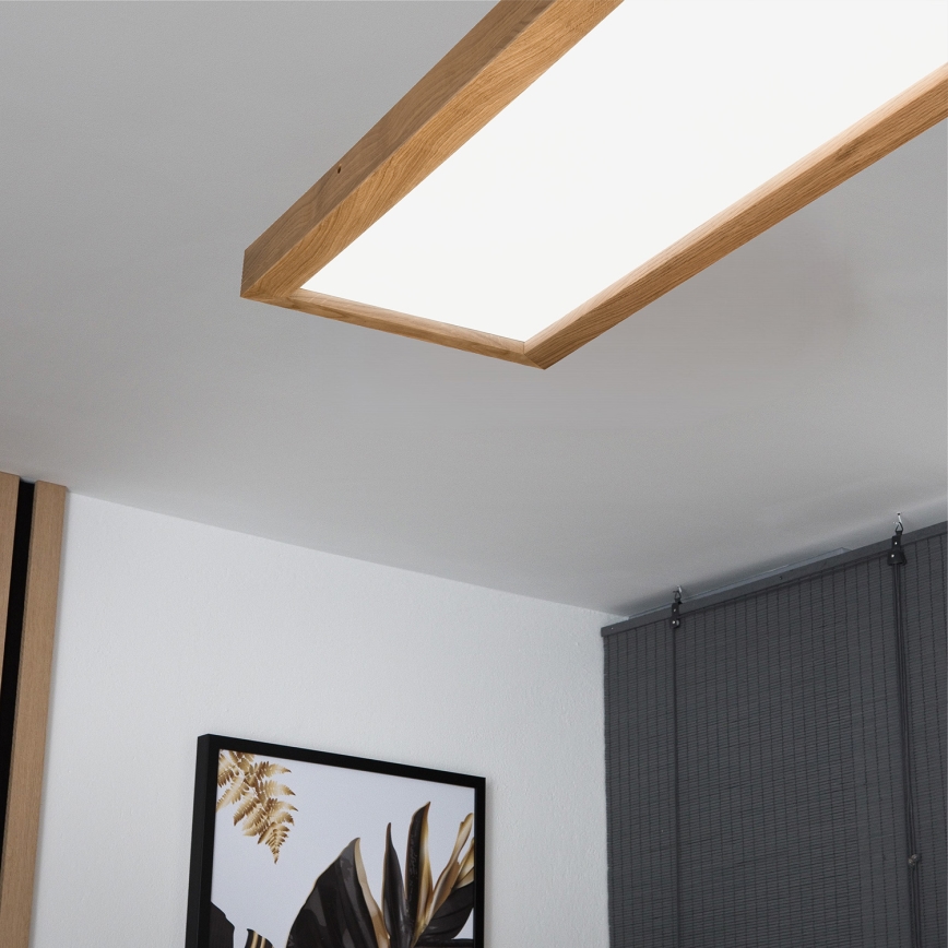 Brilagi - Iluminação de teto para casa de banho LED com regulação WOODY FRAME LED/50W/230V carvalho 120x30 cm 3000-6000K IP44 + comando