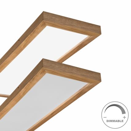 Brilagi - Iluminação de teto para casa de banho LED com regulação WOODY FRAME LED/50W/230V carvalho 120x30 cm 3000-6000K IP44 + comando