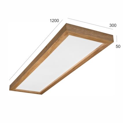 Brilagi - Iluminação de teto para casa de banho LED com regulação WOODY FRAME LED/50W/230V carvalho 120x30 cm 3000-6000K IP44 + comando